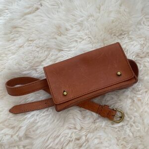 like new madewell genuine saddle leather belt bag fanny pack